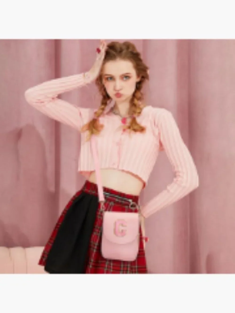 Small Crossbody Purse with Letter Embroidery Triple Compartment PU Leather Cell